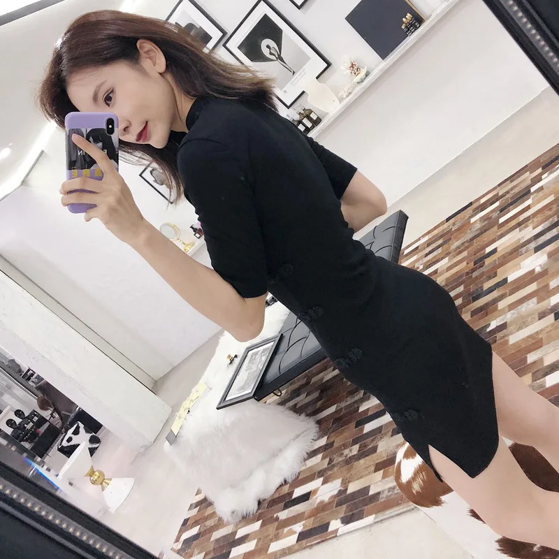 Китайское женское платье с коротким рукавом cheongsam улучшенное платье в китайском стиле винтажное женское платье с цветами qipao vestidos