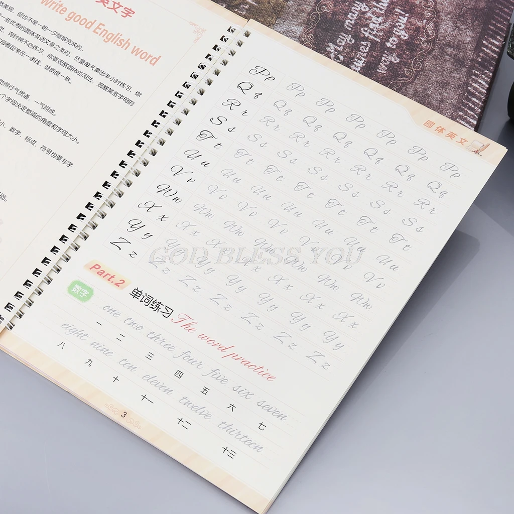 Cursive Writing English Calligraphy Copybook For Adult Children Exercise Groove Handwriting Practice Book Cursive Writing English Calligraphy Copybook For Adult Children Exercise Groove Handwriting Practice Book