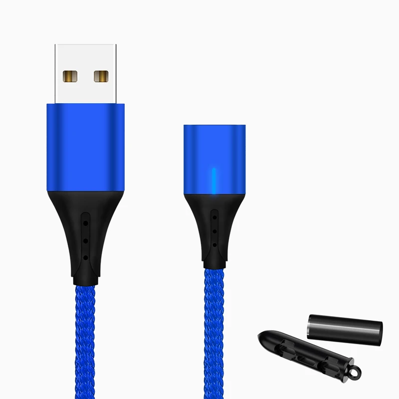 SUNPHG мобильного телефона 3A Магнитный кабель Зарядное устройство 2 м микро Тип usb C кабель для передачи данных для iPhone x samsung S8 S9 huawei Быстрая зарядка 3,0 - Цвет: blue no plug