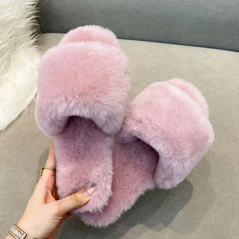 2021 Luxury Wool Slippers Woman Casual 100% Natural Sheepskin Winter Warm Fur Women Home Shoes Indoor Slipper | Обувь