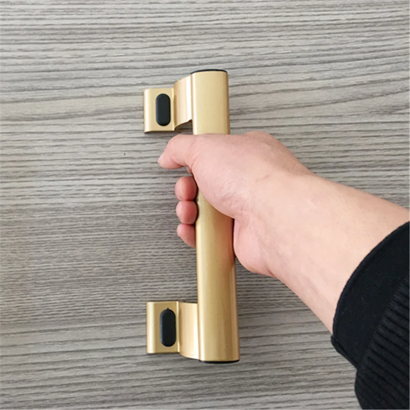 Liga de Alumínio Lidar com Maçaneta da Porta Deslizante de Vidro de Aço Plástico Janela da Porta Grande Puxar Varanda Maçaneta da Porta 20cm