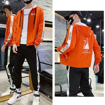 

Sweater Suit Male 2019 Autumn Leisure Joker Trend Student One Set Match Handsome Men's Wear