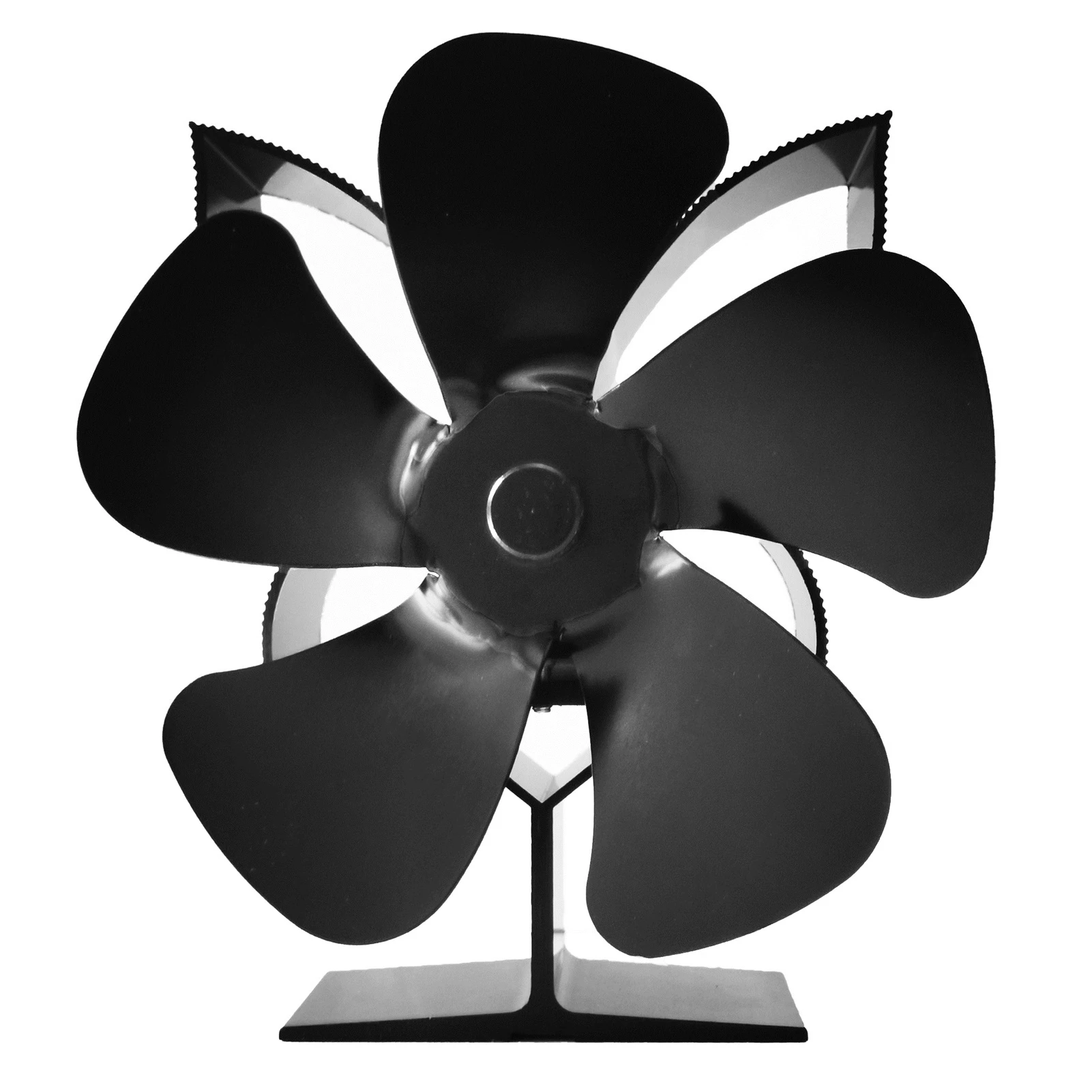Black Fireplace 4/5 Blade Heat Powered Stove Fan Komin Log Wood Burner