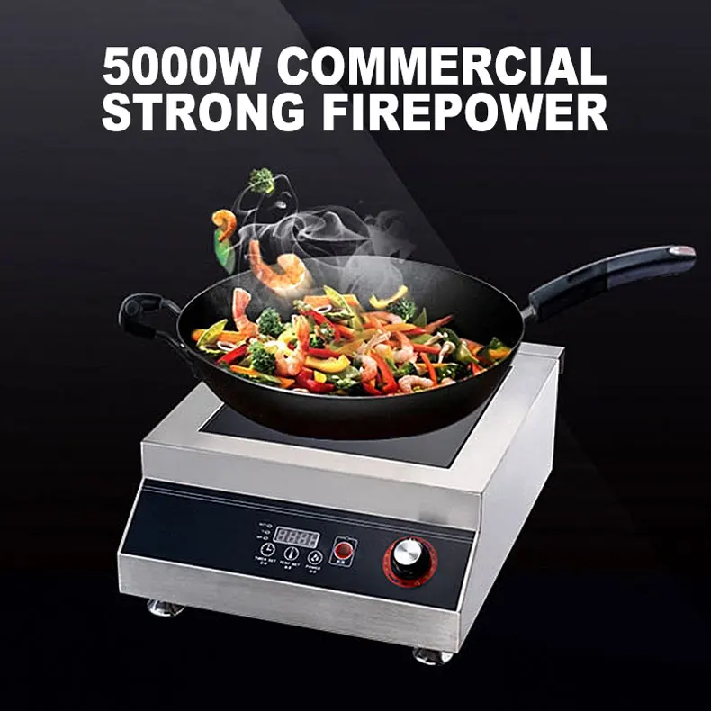5000 Вт Высокая мощность индукционная плита Коммерческая электромагнитная плита для ресторана отеля кухня кухонная машина