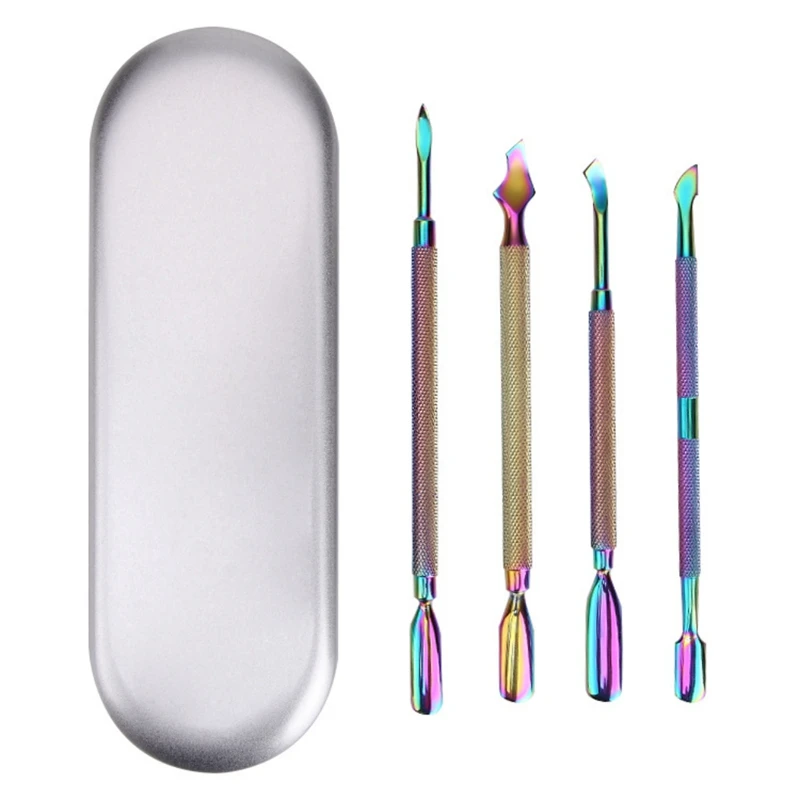 Новое поступление, 4 стиля, средство для удаления омертвевшей кожи, Маникюрный Инструмент для дизайна ногтей из нержавеющей стали, толкатель для кутикулы, ножницы