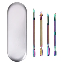 Новое поступление, 4 стиля, средство для удаления омертвевшей кожи, Маникюрный Инструмент для дизайна ногтей из нержавеющей стали, толкатель для кутикулы, ножницы