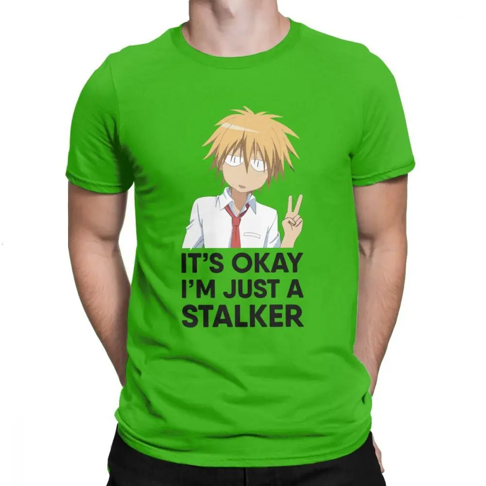Green Midnite Star, мужские футболки, Stalker Maid Sama, новинка, хлопковые футболки с коротким рукавом, Gintama, футболка с круглым воротником, одежда размера плюс - Цвет: Green