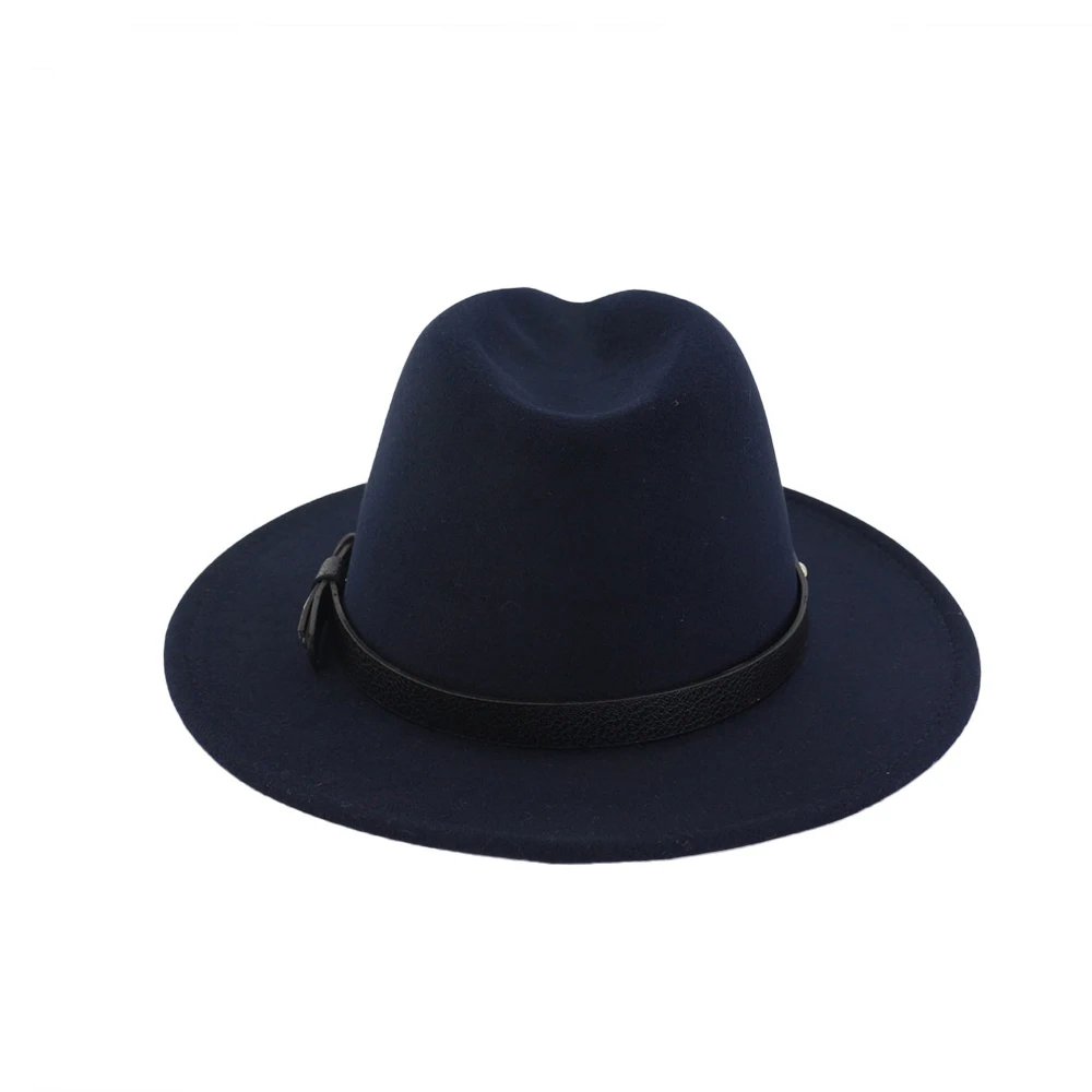 Женская и Мужская шерстяная шляпа Fedora с поясом в стиле панк широкая шляпа для путешествий на открытом воздухе повседневная джазовая шляпа размер 56-58 см