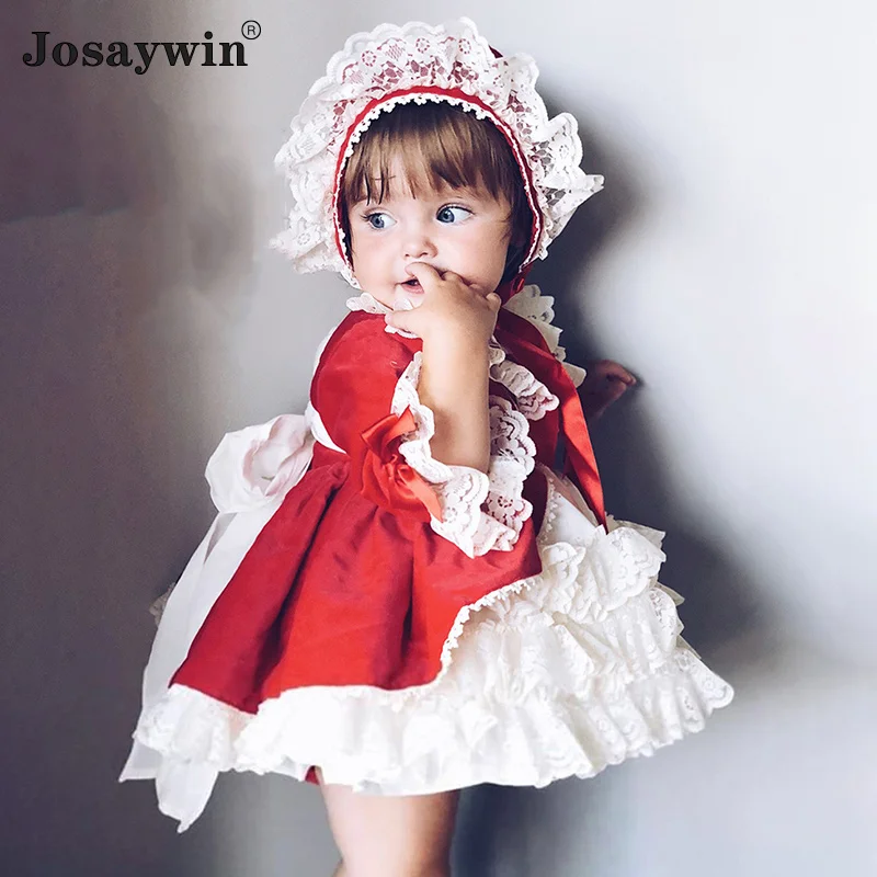Kids Dress for Girls Baby Party Lolita Style Dress for Kid Long Sleeve Patchwork Wedding Dress Girl Ball Gown Princess Vestidos