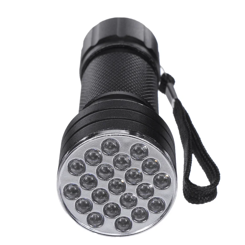 21 светодиодный Ультрафиолетовый фонарь Ультрафиолетовый черный светильник 395-400nm Светодиодный УФ-вспышка светильник фонарь светильник УФ-лампа для обнаружения