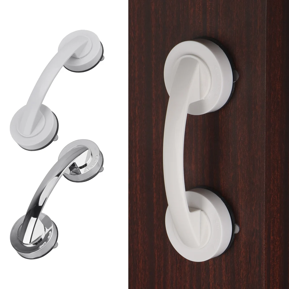 Anti-slip Handrail No Drilling Shower Handle with Suction Cup for Safety Grab in Bathroom Bathtub Glass Door Offers Safe Grip