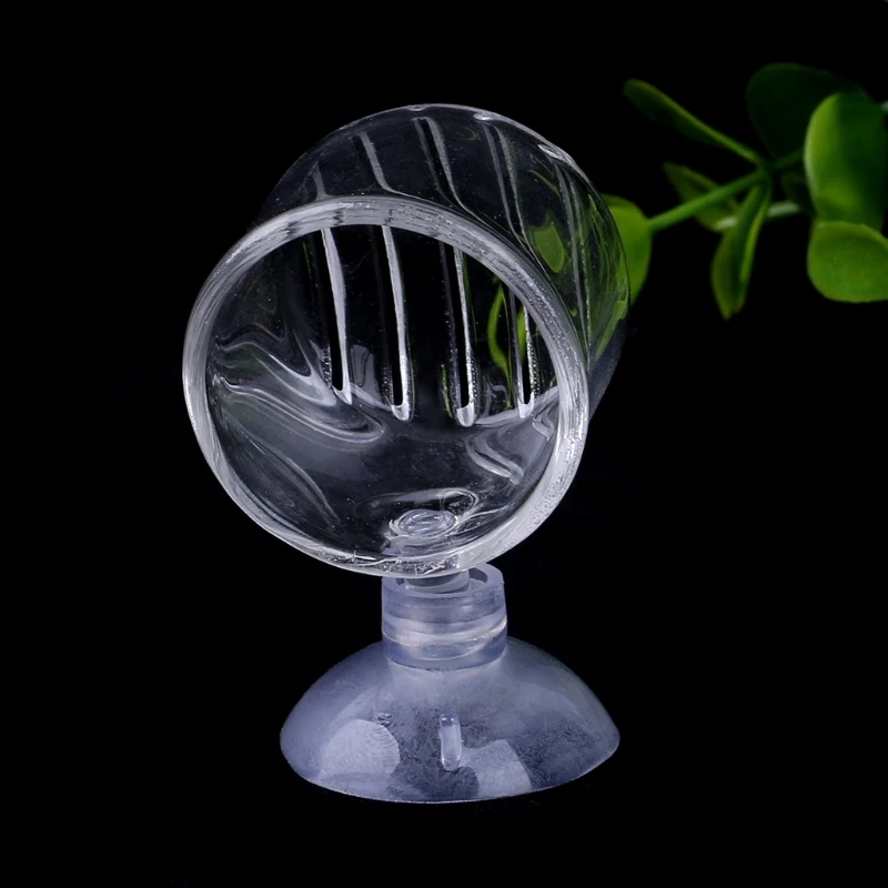 Aquarium Live Red Worm Feeder Brine Shrimp Fish Food Feeding Cups Small Clear Glass for Fish Tank with Suction Cup