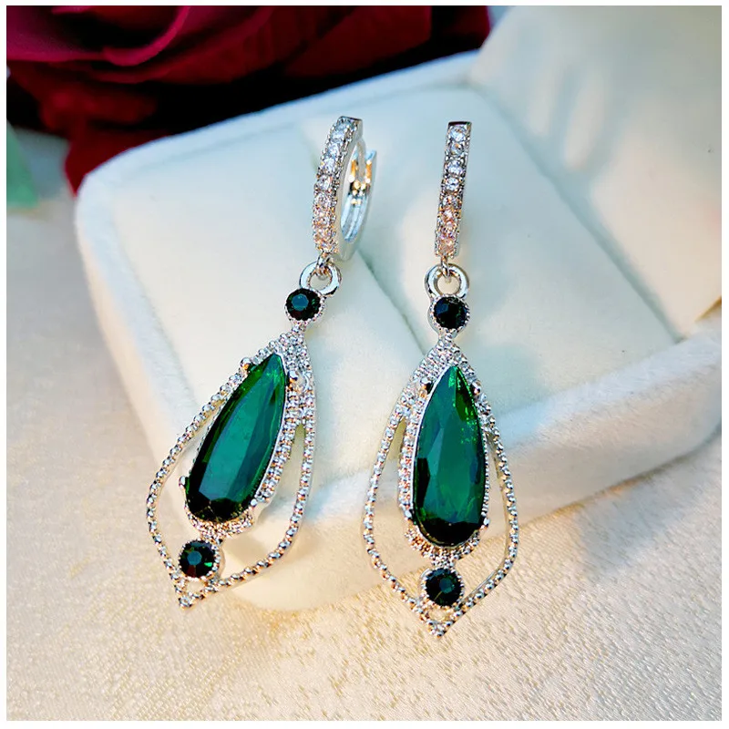 Waliicorners Green Cubic Zirconia Drop Earrings for Women Party Elegant Ear Accessories Anniversary 10 H4fdea955af70485cbde75b49e007bb7cr