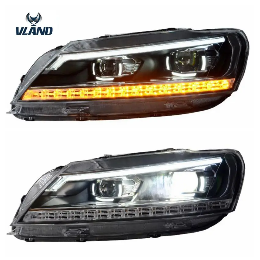 

VLAND factory for car headlight for Passat xenon head lamp 2011 2015 with LED running light+moving signal