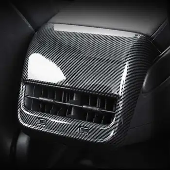 

For Tesla Model 3 Model Y Car Interior Rear air outlet cover back exhaust vent cover Sparkle Carbon fiber auto accessories