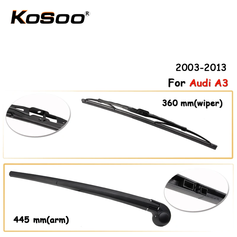 KOSOO Auto Rear Car Wiper Blade For AUDI A3,360mm 2003 2013 Rear Window