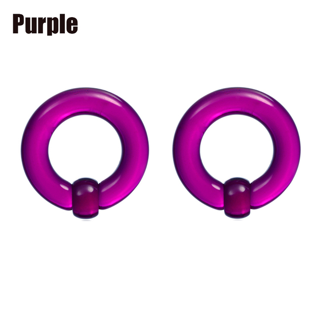Acrylic BCR Big Large Size Captive Bead Ring Ear Tunnel Plug Expander Gauges Nose Septum Ring Earring Piercing Body Jewelry