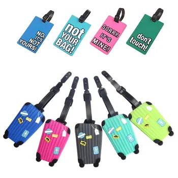 

10.5x6.5cm Creative Silicone Letter Suitcase Baggage Travel Luggage PVC Tags Name ID Bag Identifier Label Bag Accessories