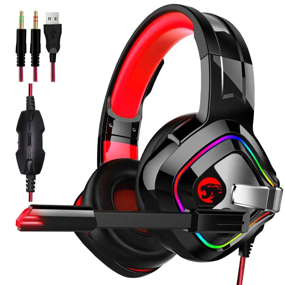 

4D Stereo Gaming Headphones RGB Marquee Earphones Headset with Microphone for PS4 /New Xbox One/Laptop/PC Tablet Gamer