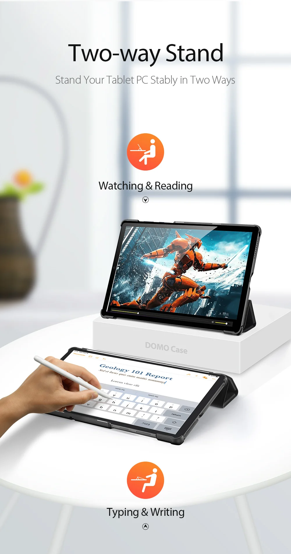 Anti-scratch Flip Stand Cover With Sleep Function For Lenovo