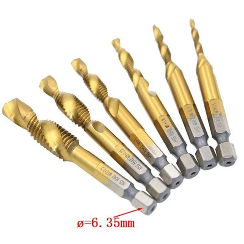 

Hand Tap Drill Bits HSS 4341 Screw Spiral Point Thread M3 M4 M5 M6 M8 M10 Metalworking Hex Shank Machine Taps Kit Metric Plug