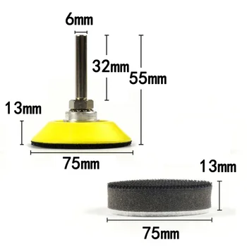

32 Pc 75mm Grit Silicon Carbide Sanding Discs+ Backing Pad+ Sponge Interface Pad