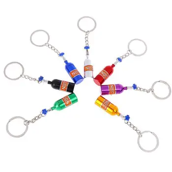 

High Quality Creative Mini Nitrous Oxide Bottle Keyring Key Chain Ring Keyfob Stash Pill Box Storage Keychain Hot