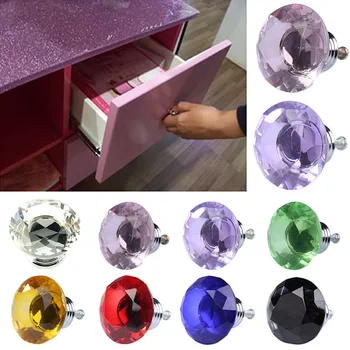 

Newly 16Pcs 40mm Crystal Glass Rhinestone Shape Cabinet Knob Drawer Pull Handle Kitchen VA88