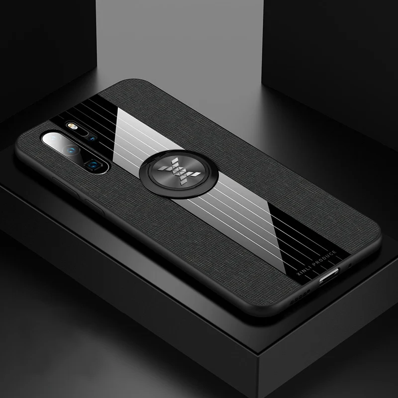 Black and Ring Ikrsses для huawei P30 Pro Чехол простая скатерть текстура автомобильный держатель с магнитным креплением чехол для huawei P30 lite Nova 4e TPU рамка Крышка - Цвет: Black and Ring