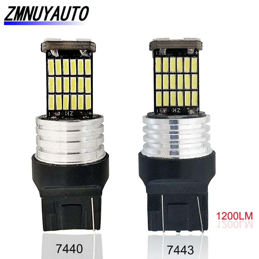 1 шт. Автомобильные светодиодные лампы T20 W21W W21/5W 12 В 7440 7443 45SMD 4014 | Автомобили и