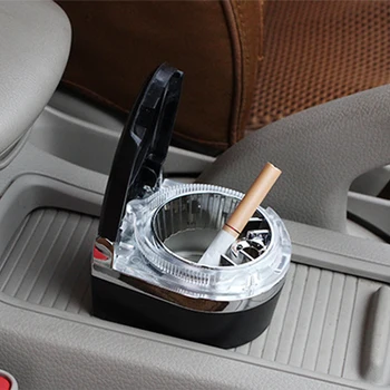 

Car Ashtray Cigarette Smoking Cup Ashtray Ash Holder With LED Light For Car Home Use Automotive Interior Accessories High Qualit