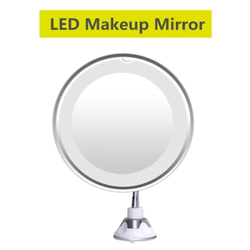

10X Magnifying LED Makeup Mirror Folding Flexible Vanity Mirror 360 Degree Rotation cosmetic mirror LED Light Make up Tools