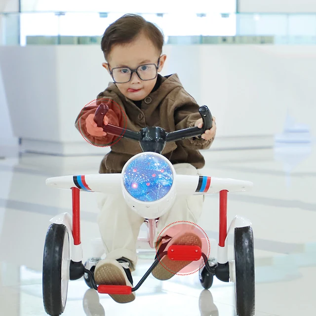 Children's Pedal Drift Toy Car Airplane Head Children's Tricycle Pedal Three-wheeled Square Yo-yo Baby Bicycle  Toddler Car 6