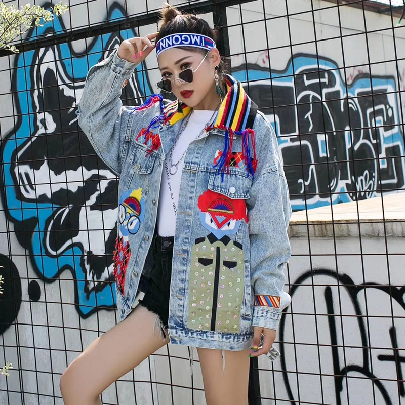 Джинсовая куртка Женская Весенняя Модная брендовая индивидуальная джинсовая bf с