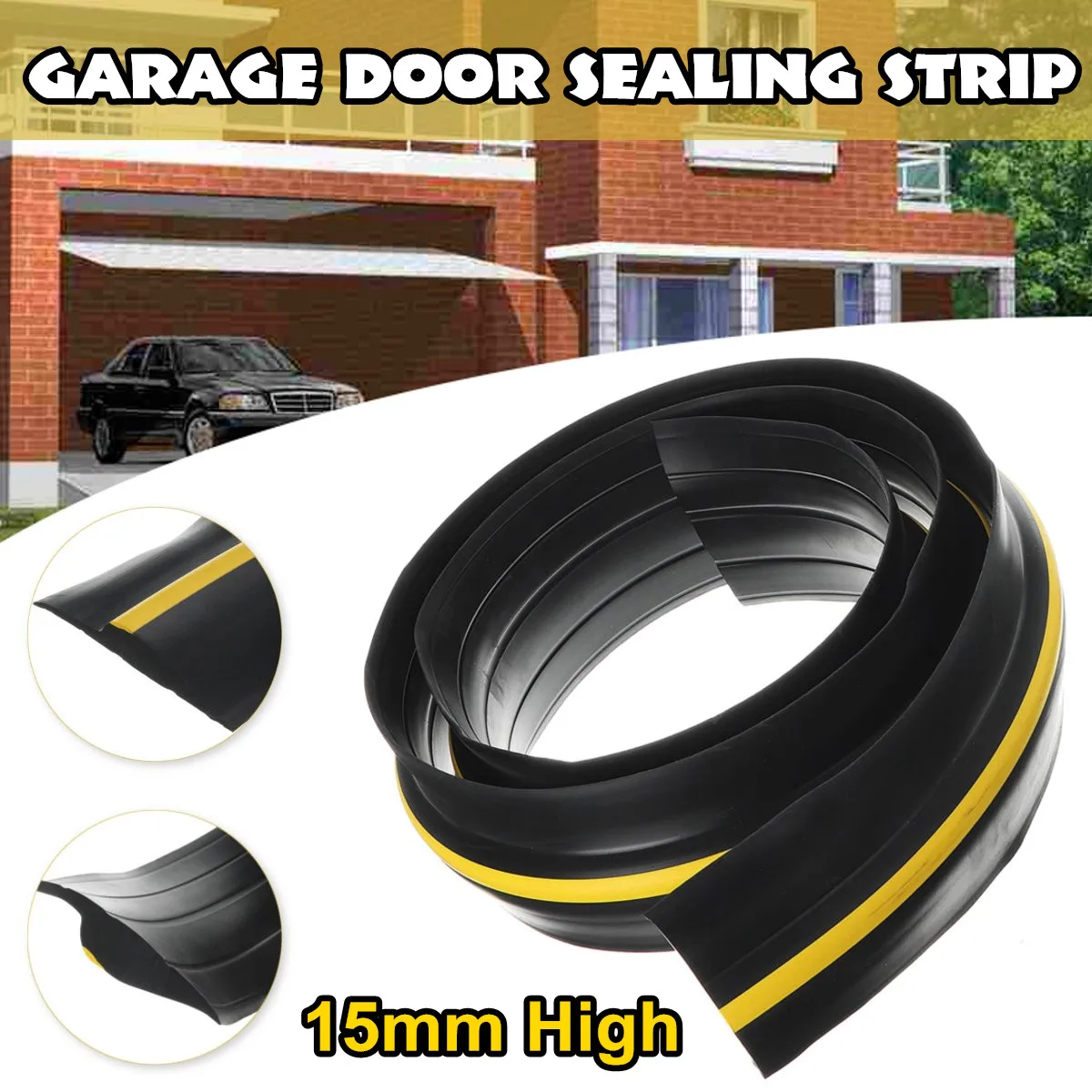 

Garage Door Bottom Seal Weather Stripping PVC Rubber Seal Strip Electric Door Bottom Seal Water Noise Seal Bumper Strip 1.5-2.7M