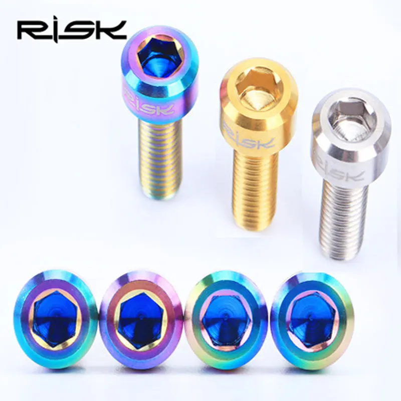 Risk, 4 шт./лот, M6* 20 мм, велосипедный дисковый тормоз, болты из титанового сплава, Кривошип, болты для MTB, шоссейного велосипеда, крепежные винты, запчасти для велосипеда