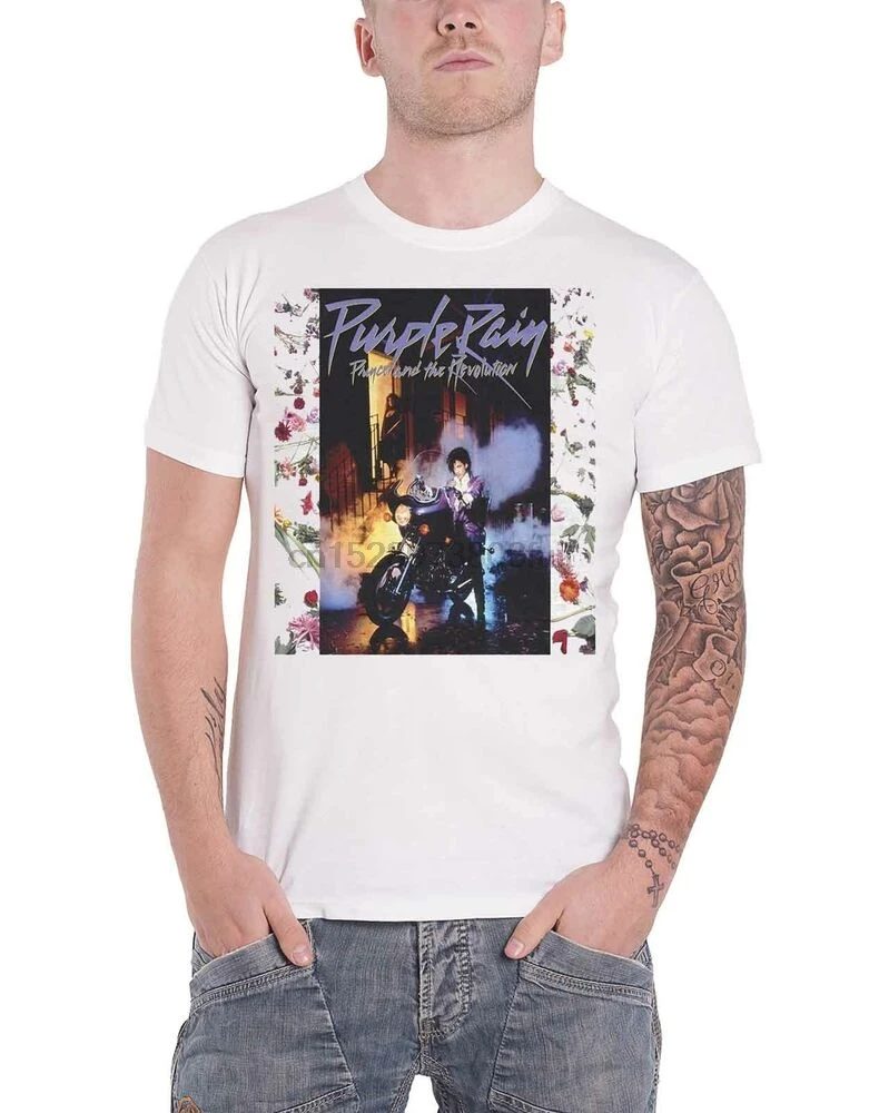 

Prince T Shirt Purple Rain Album Cover new Official Mens White