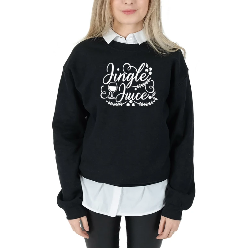 

Jingle juice sweatshirt fashion pure cotton casual party young street style graphic holiday Christmas gift pullovers tops K644