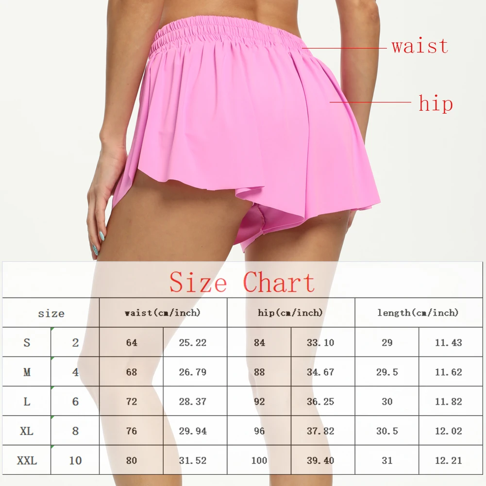 Women's Refreshing Flowy Running Yoga Workout Gym Athletic Shorts Leggings High Flexibility Waistband Push Up Cute Dress