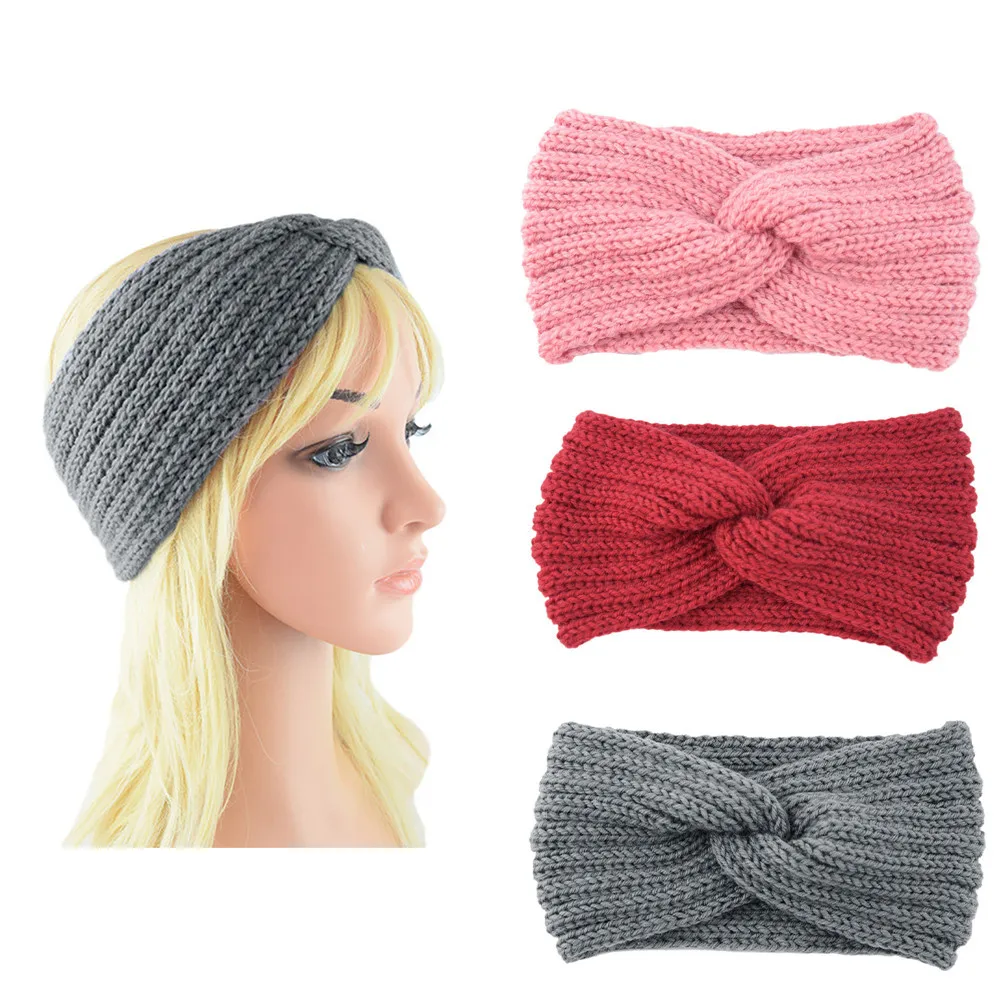 Зимняя Теплая повязка на голову для ушей, женская модная эластичная шерстяная вязаная повязка на голову, повязка на голову для девочек, элегантная повязка на голову, аксессуары# y2