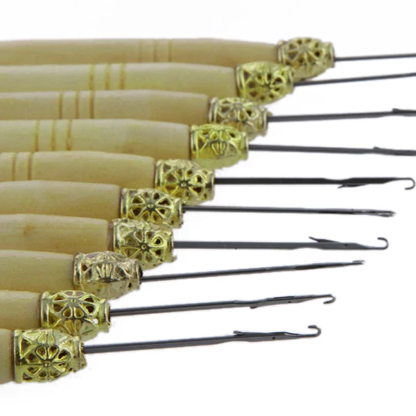 10Pcs Feather Hair Extension Tool Kit Hook  Threader DIY Tool