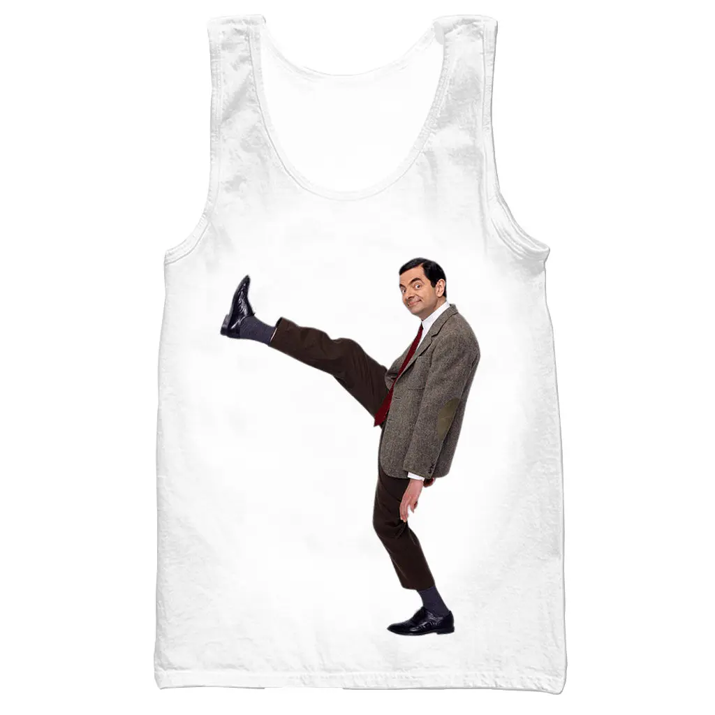 Mr Bean 3D Печатный Топ на бретелях для мужчин модный летний топ на бретелях для работы Мужские Женские топы
