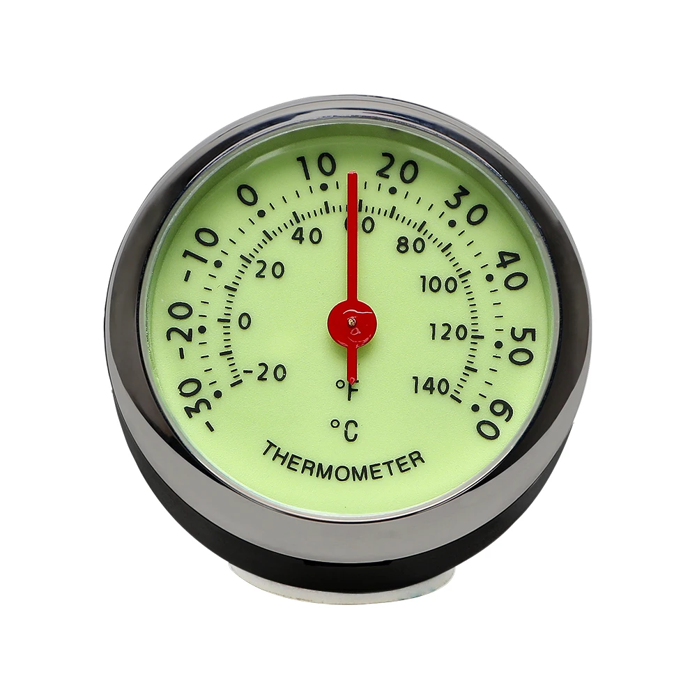 Светящиеся украшения автомобиля кварцевые часы механика украшения автомобиля-Стайлинг Черный серебристый мини часы автомобиля термометр гигрометр - Название цвета: Thermometer