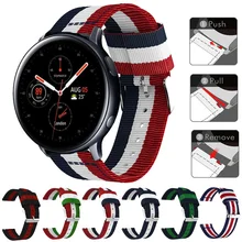 Полосатый нейлоновый ремешок для часов для samsung galaxy watch Active 2 40 мм 44 мм Active2 сменный ремешок для браслета 20 мм
