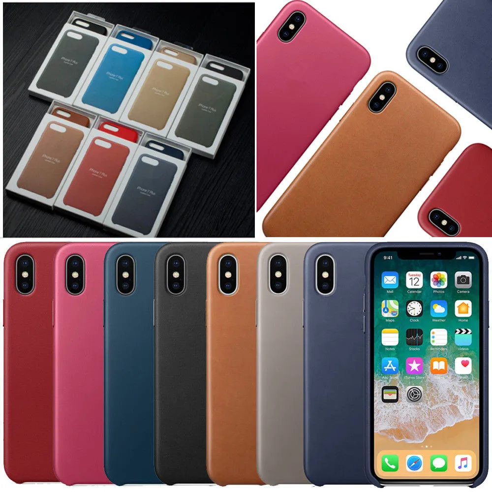 

Official PU Leather Case For iPhone 6 6s 7 8 Plus XS Max Case Logo Cover For Apple iphone X XR XS Case Original with Retail Box