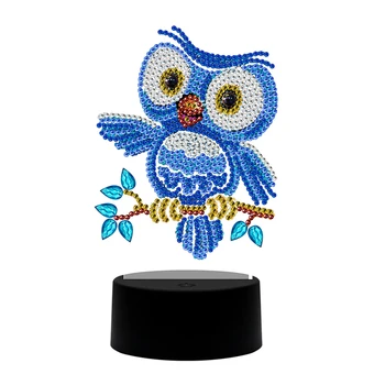 

DIY Special Shape Diamond Painting Ornament LED Light Cross Stitch Embroidery Bedroom Small Night Light Students Hand Tools