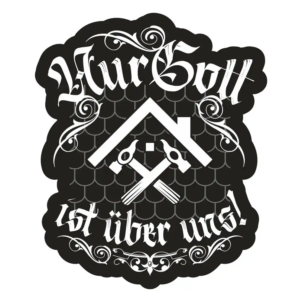 sticker only god is above us roofers zimmermann