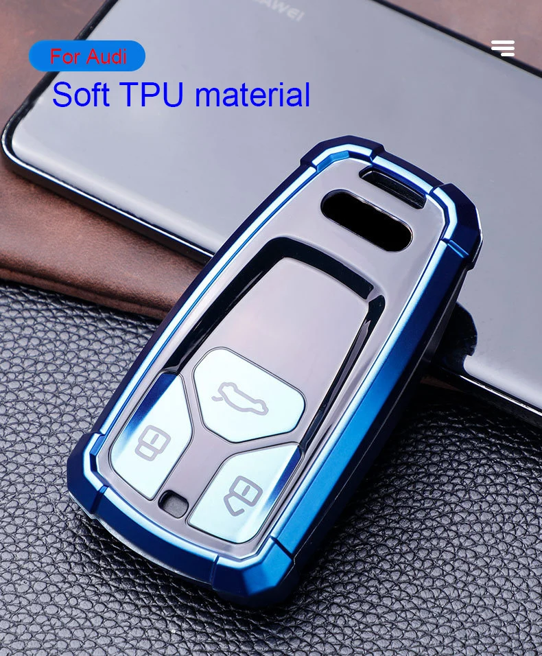 

Soft TPU Car Key Case Key Shell Cover For Audi A4 B9 A5 S4 S5 8W Q7 4M Q5 TT 8S 2016 2017 2018 2019 Remote Key All inclusive