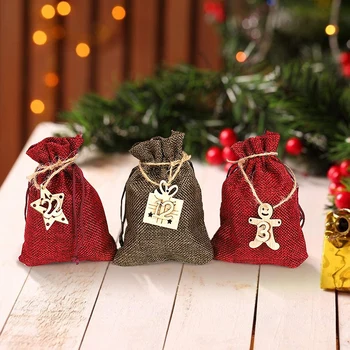 

HOT Christmas Countdown Calendar Bag for Filling DIY Advent Calendar Set with Drawstring Resusable for Christmas NDS