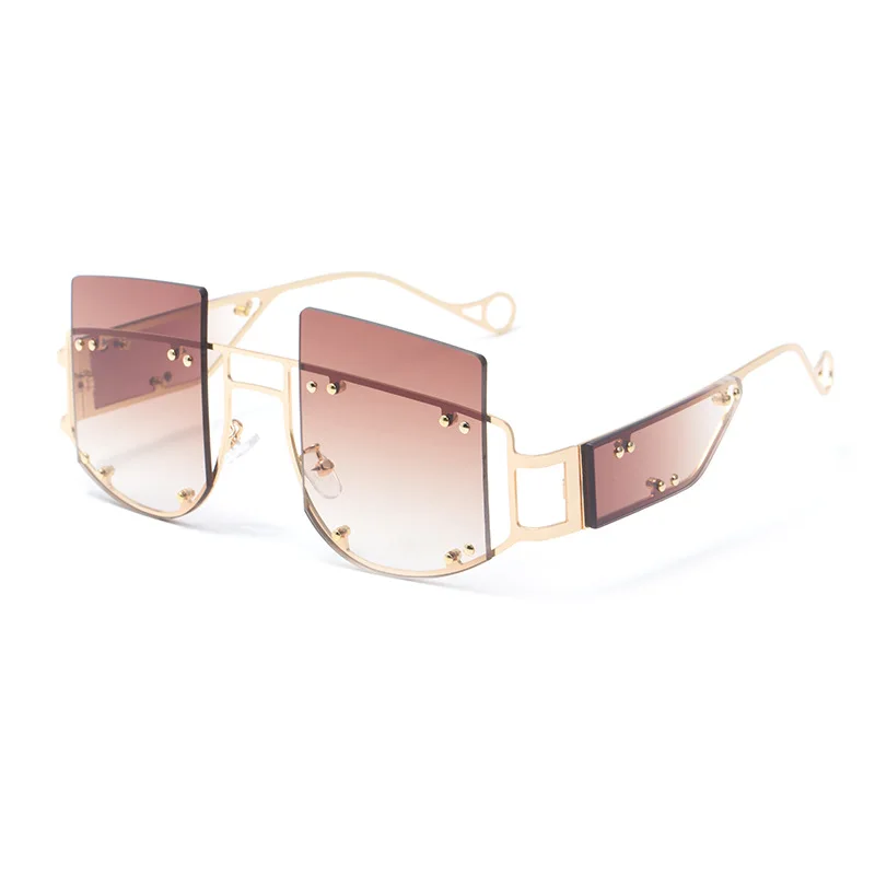 Секс fenty солнцезащитные очки для женщин uv400 Высокое качество rihanna модные негабаритные стимпанк Солнцезащитные очки quay oculos de sol feminino - Цвет линз: brown